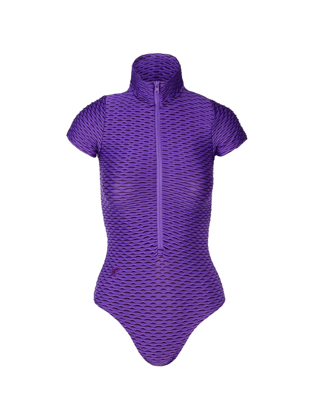 Tessitura textured zip-up bodysuit Paars