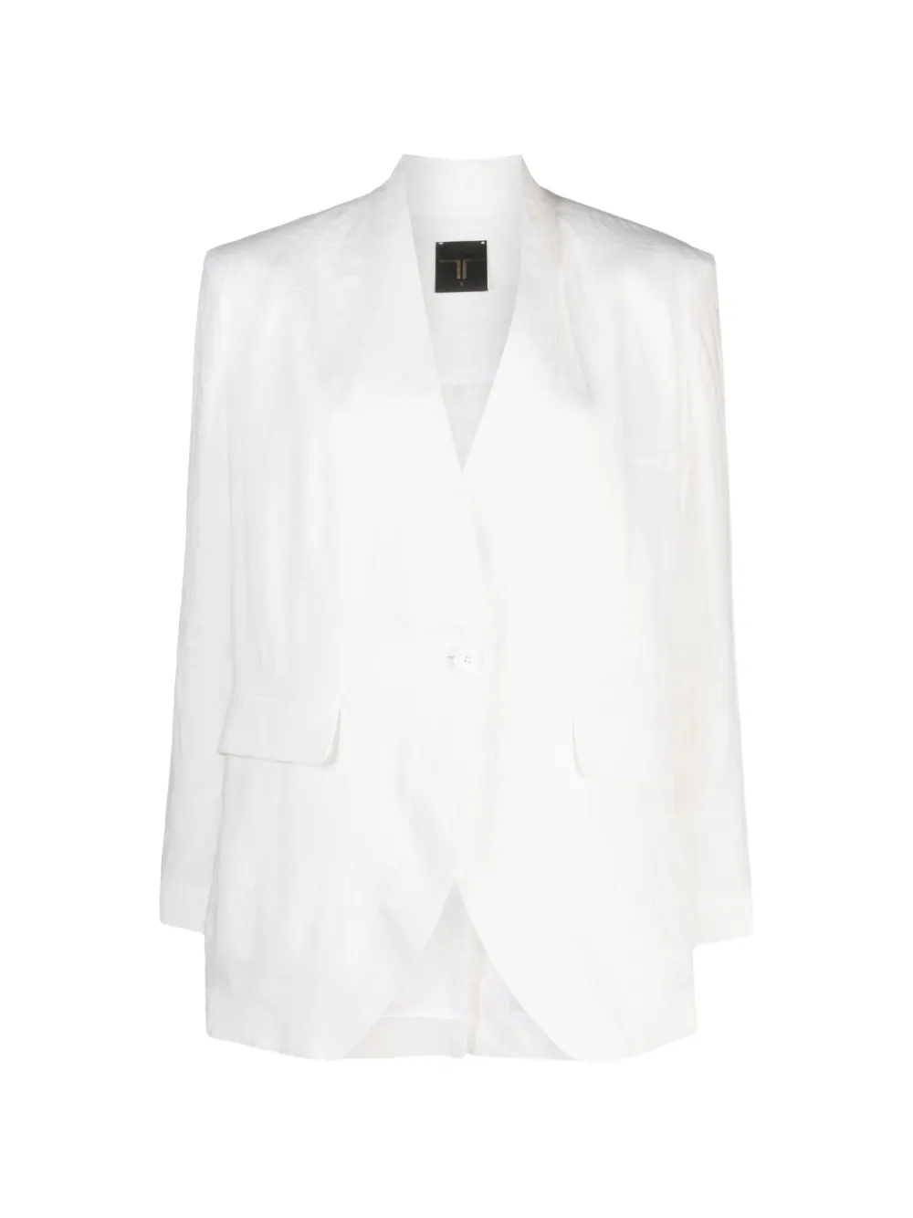 Tessitura shawl-lapels blazer - White