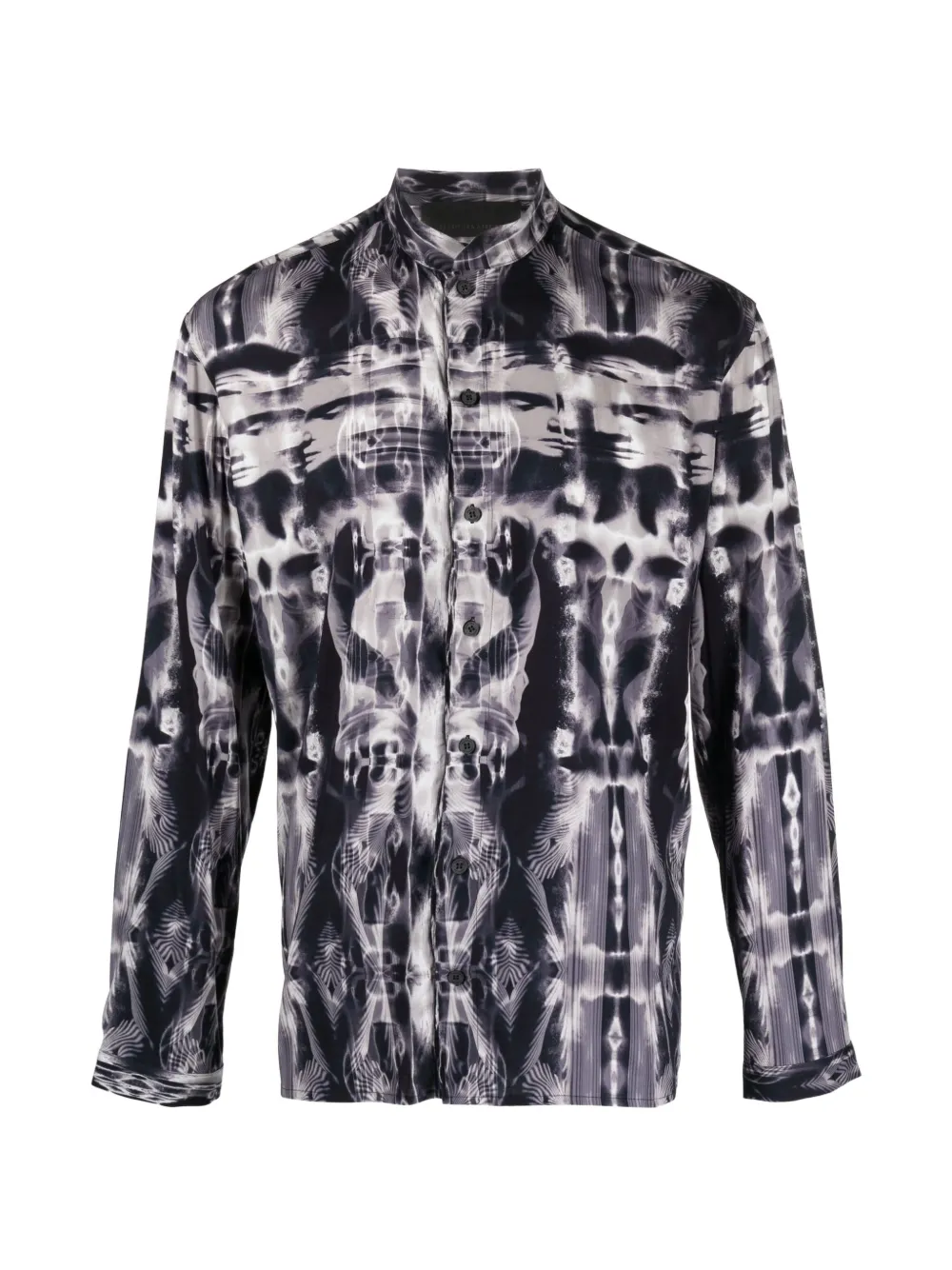 Tessitura mandarin-collar shirt