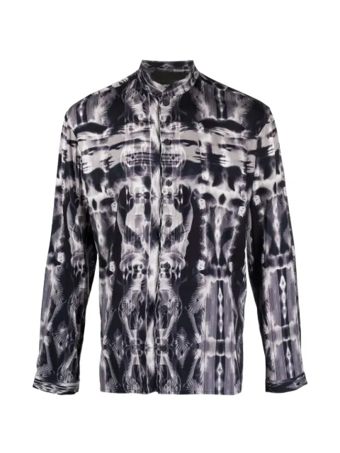 Tessitura mandarin-collar shirt