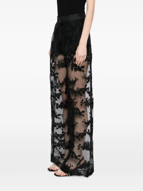 Tessitura Wide-Leg-Hose aus Organza mit Blumenprint