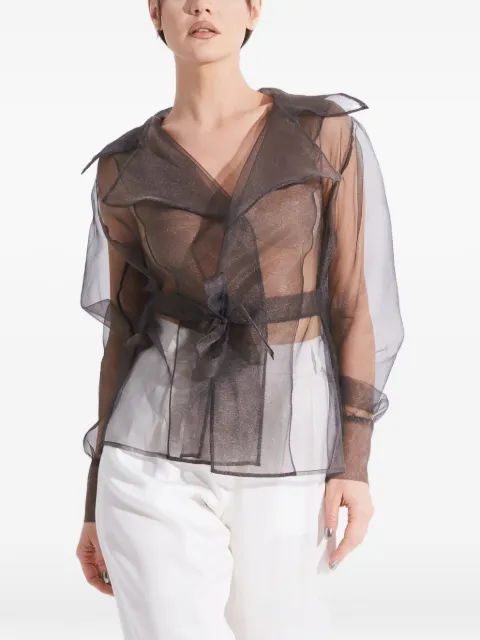 Tessitura Body Couture blazer de organza de seda