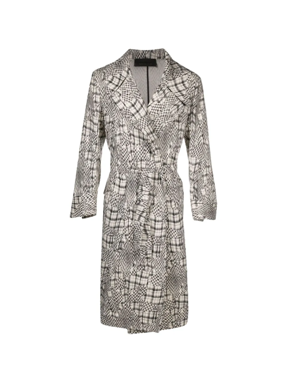Tessitura monochrome patchwork overcoat