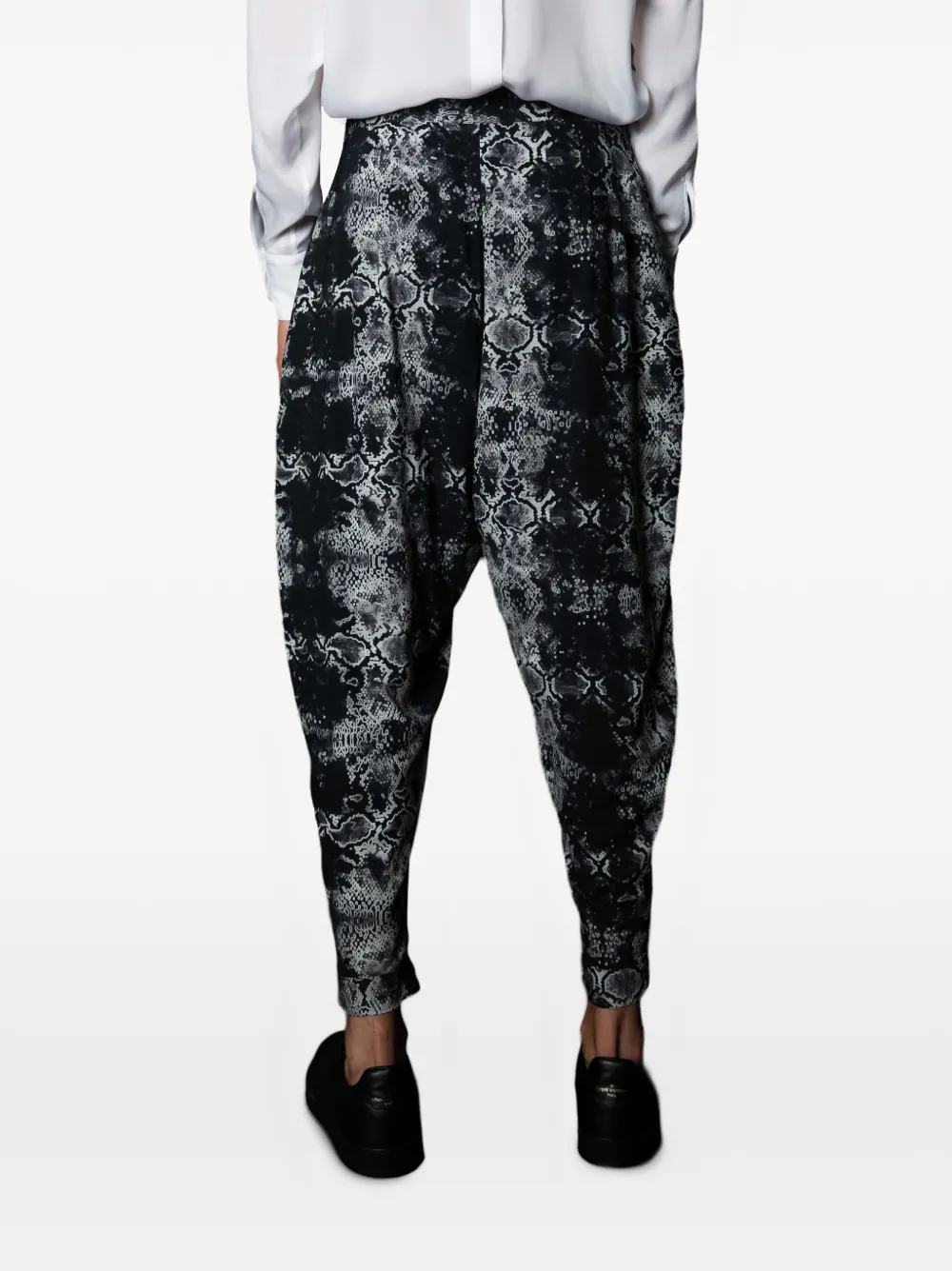 Tessitura Broek met slangenprint Zwart