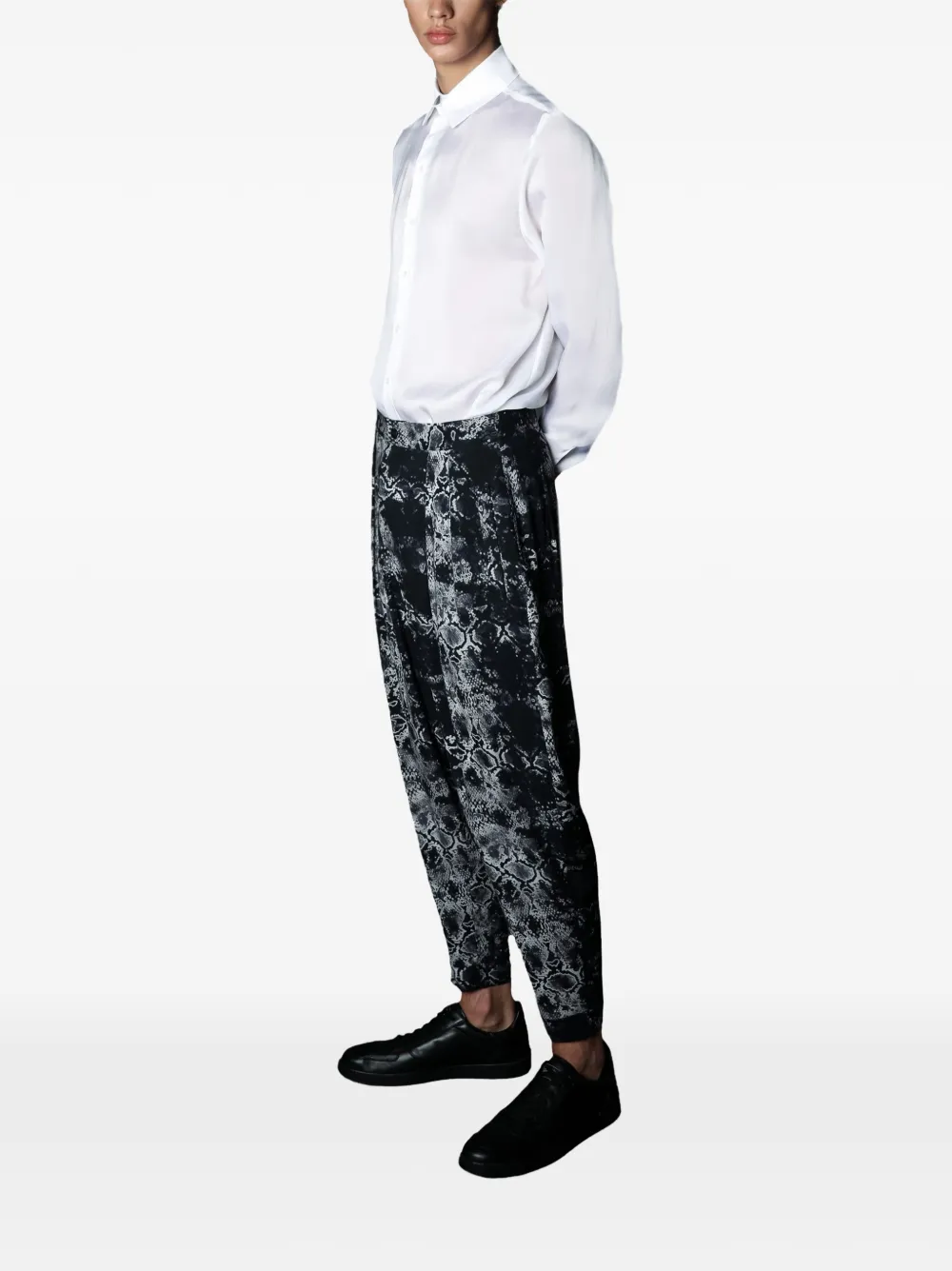 Tessitura Broek met slangenprint Zwart