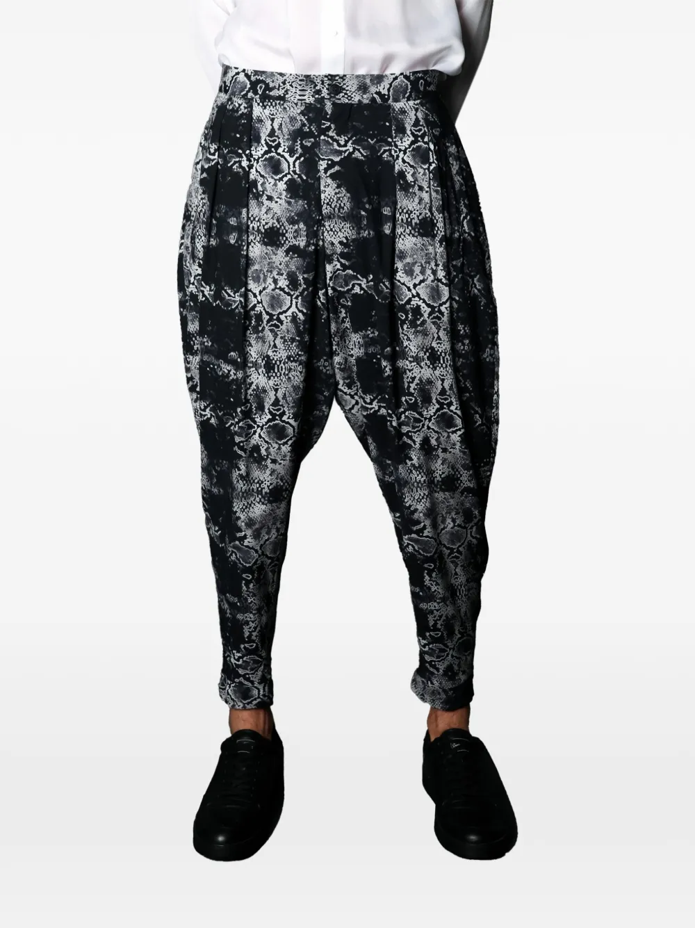 Tessitura Broek met slangenprint Zwart