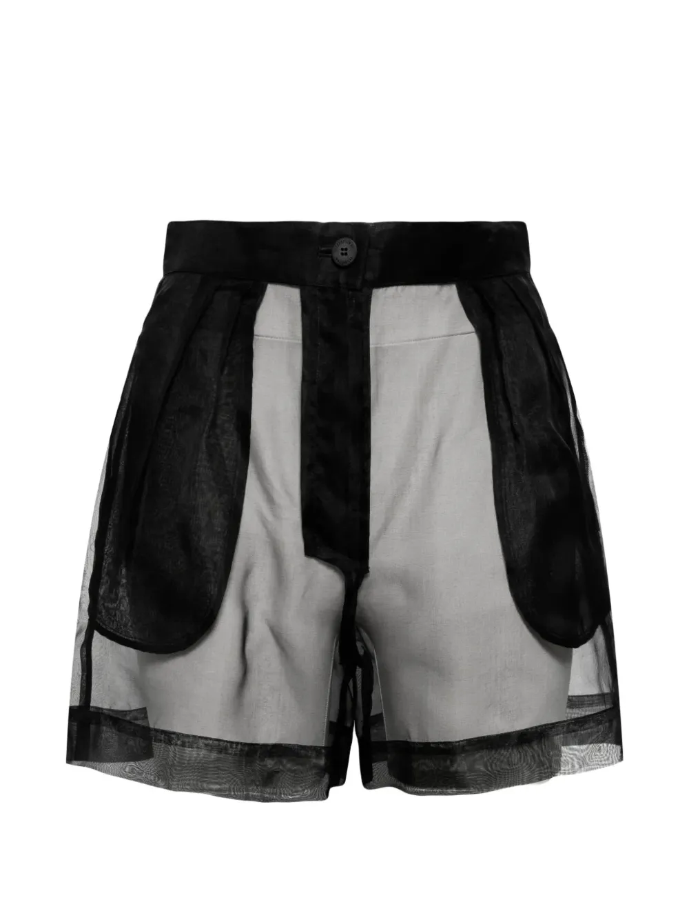 Tessitura Body Couture Shorts in organza di seta - Nero