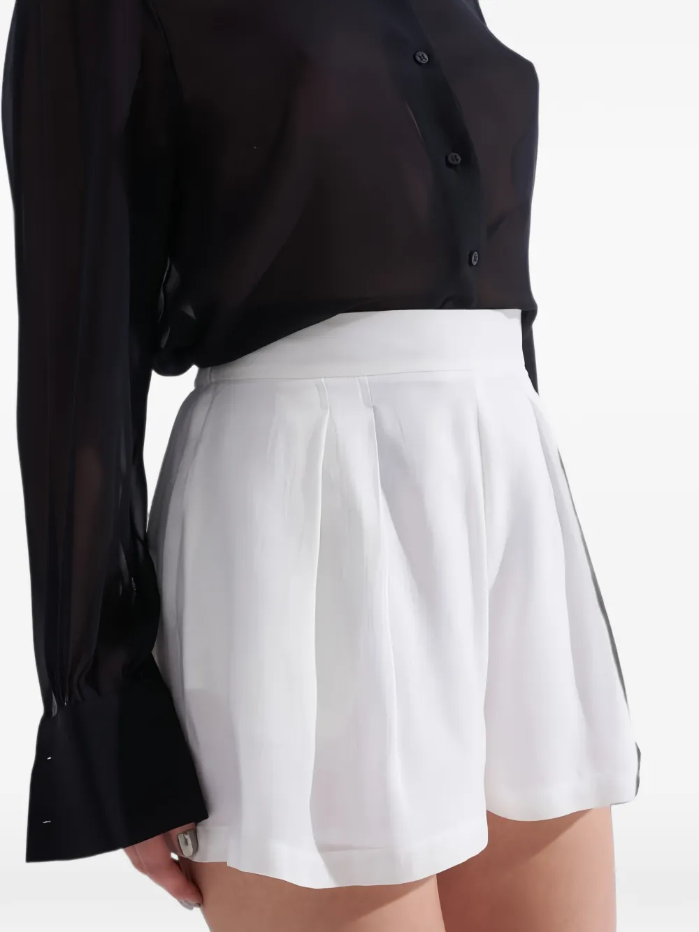 Tessitura Elastische shorts met plooien Wit