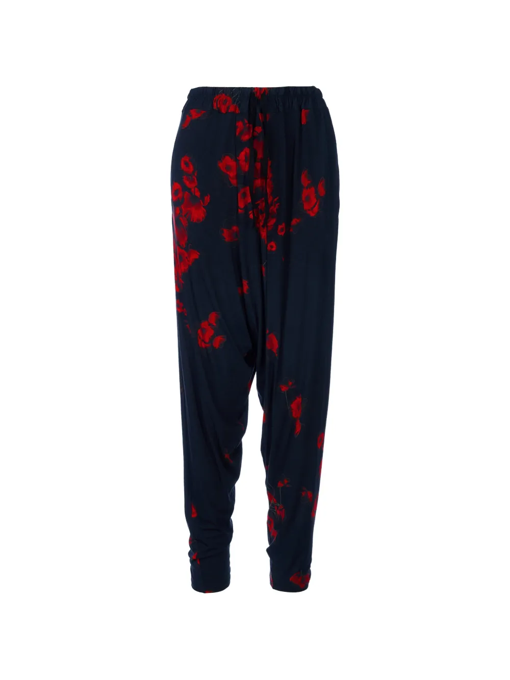 Tessitura Body Couture Poppies Folds low-crotch floral-print trousers