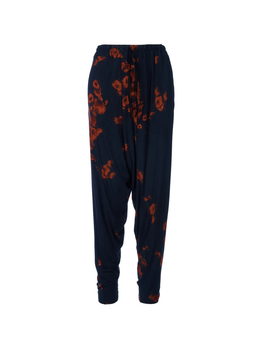 Tessitura Poppies Folds low-crotch floral-print trousers Blauw