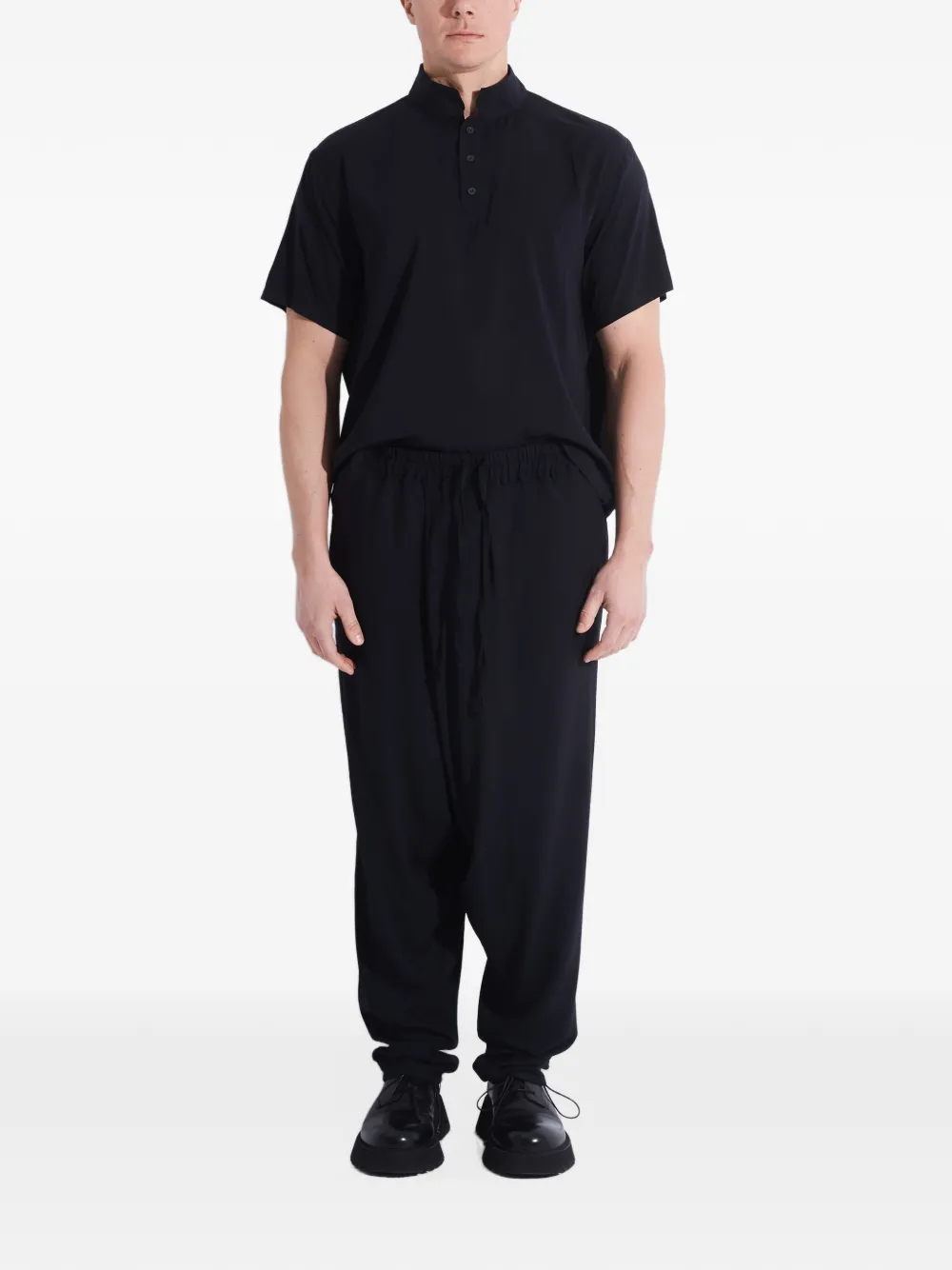Tessitura Broek met omgeslagen vlak en kruis Zwart
