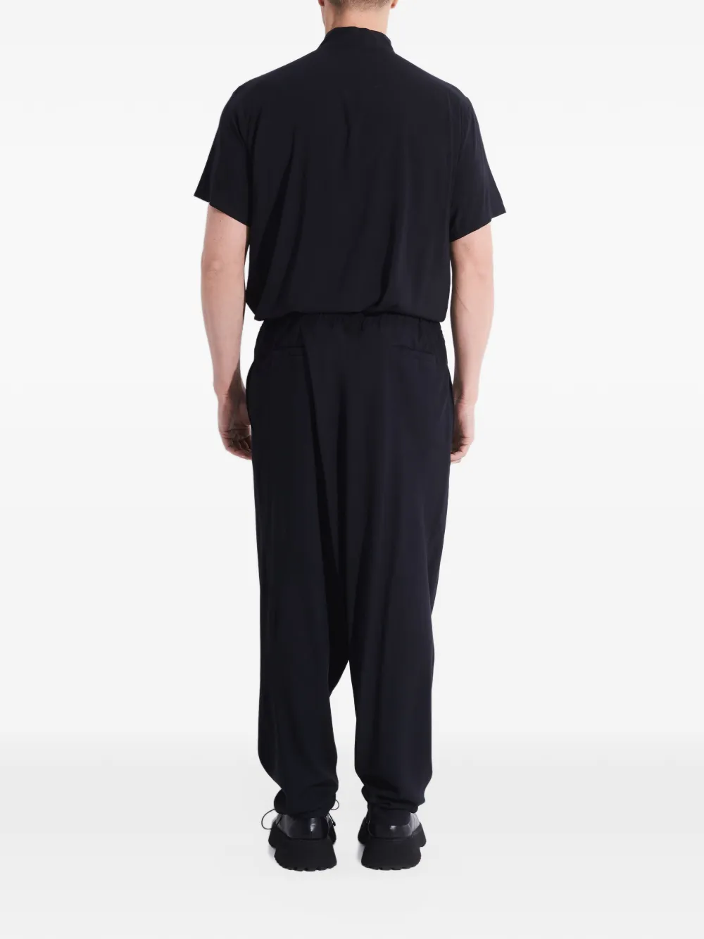 Tessitura Broek met omgeslagen vlak en kruis Zwart