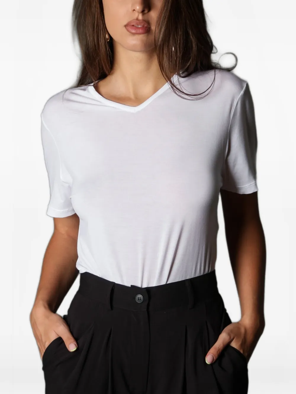 Tessitura Body Couture V-neck short-sleeve T-shirt