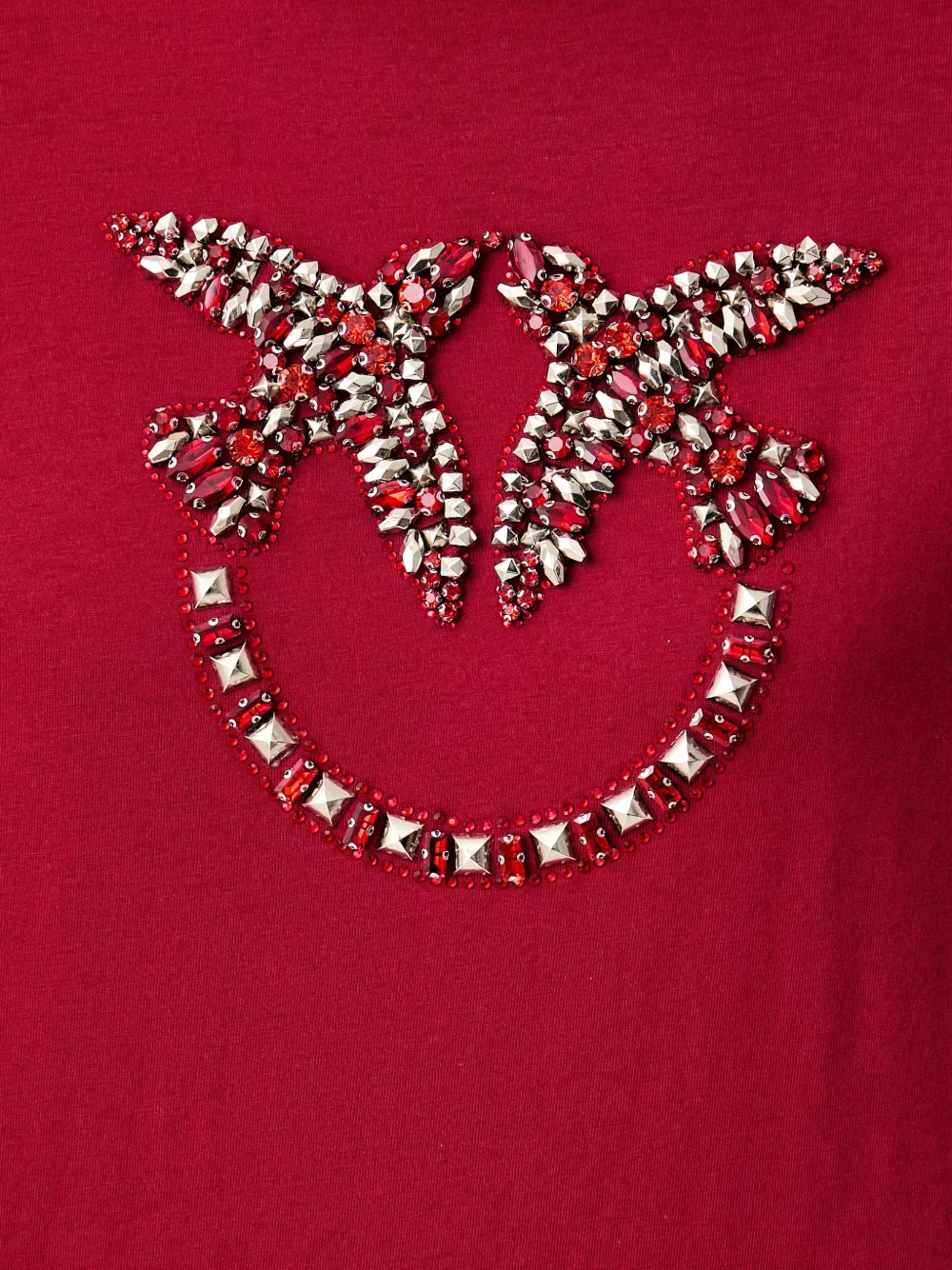 PINKO Love Birds crystal-embellished T-shirt Rood