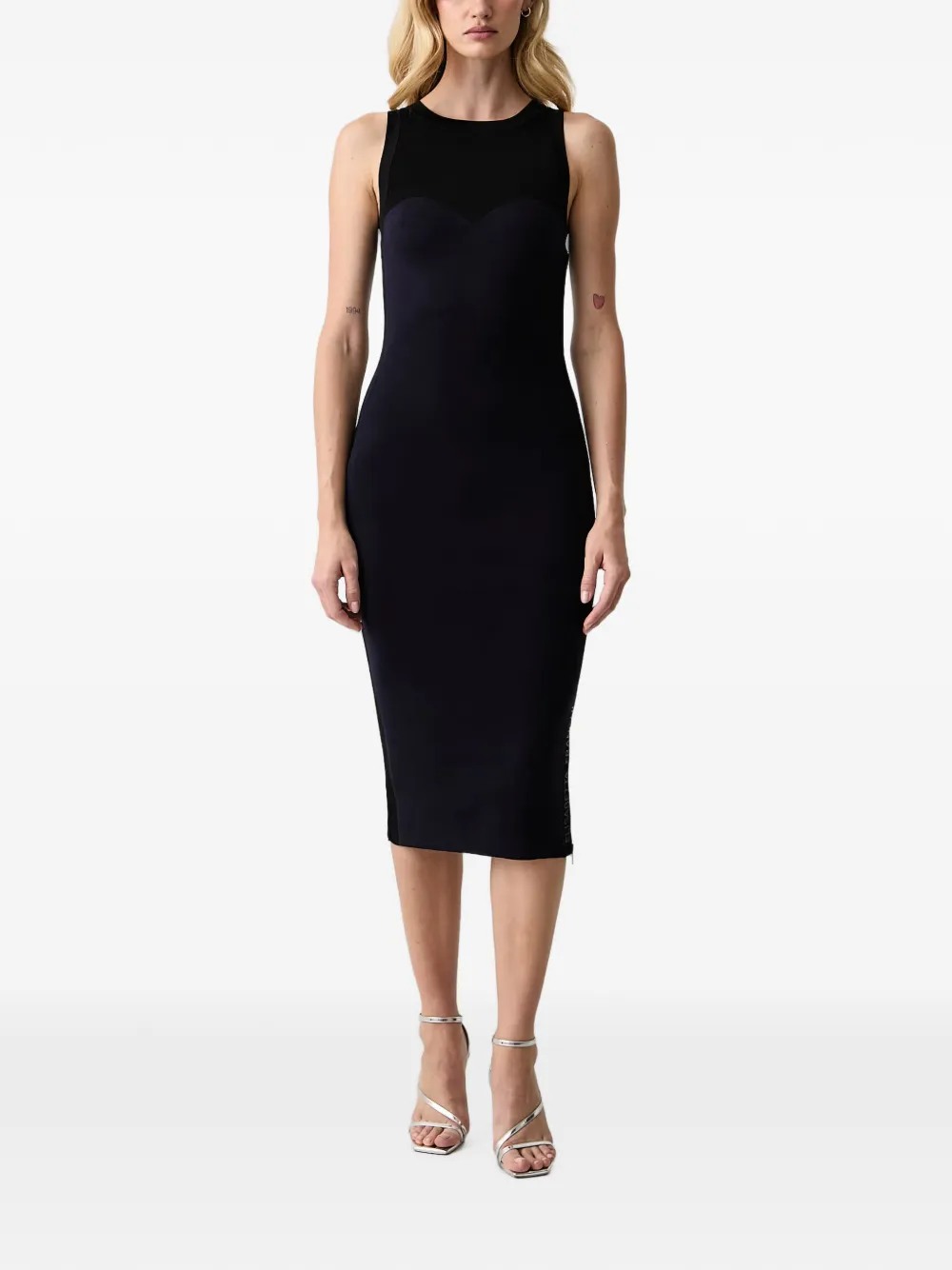 Elisabetta Franchi logo-print zip-fastening midi dress