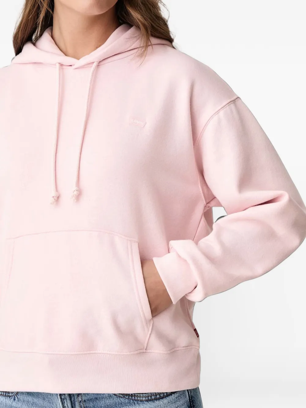 Levi's logo-embroidered hoodie Roze