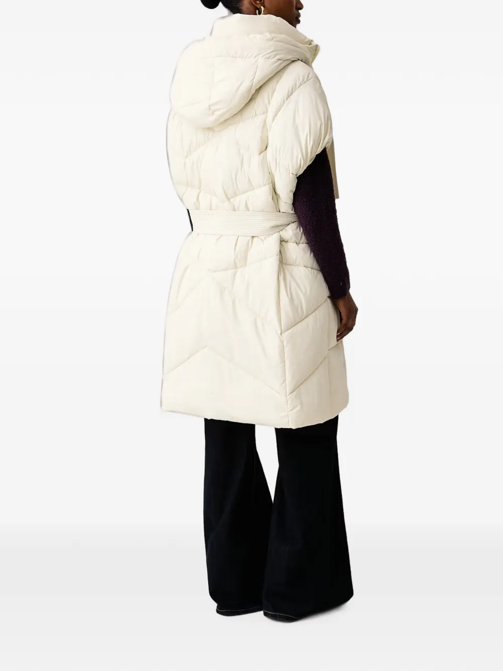 PINKO Donsjas met capuchon en ceintuur Beige