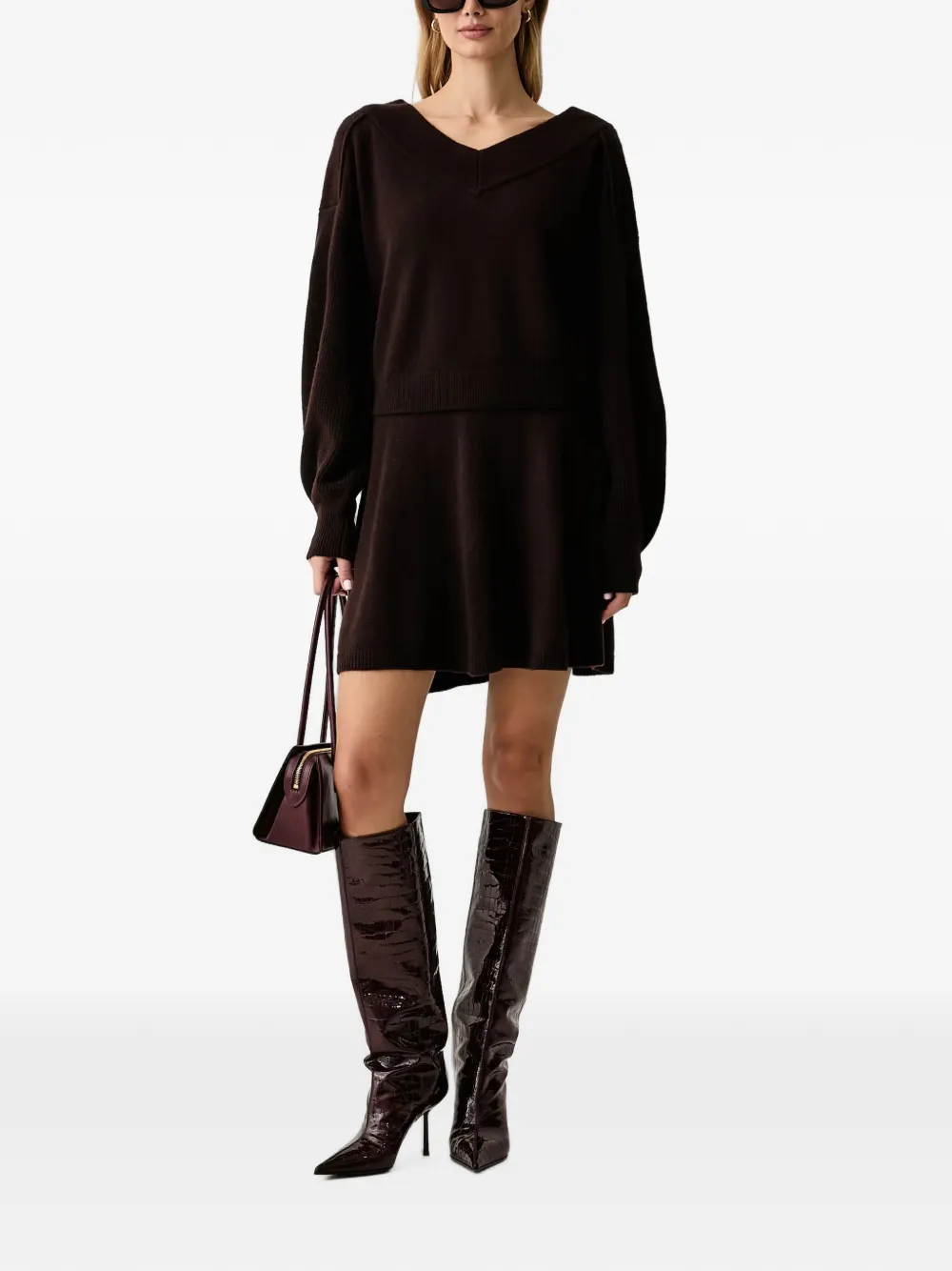 PINKO Flared mini-rok Bruin