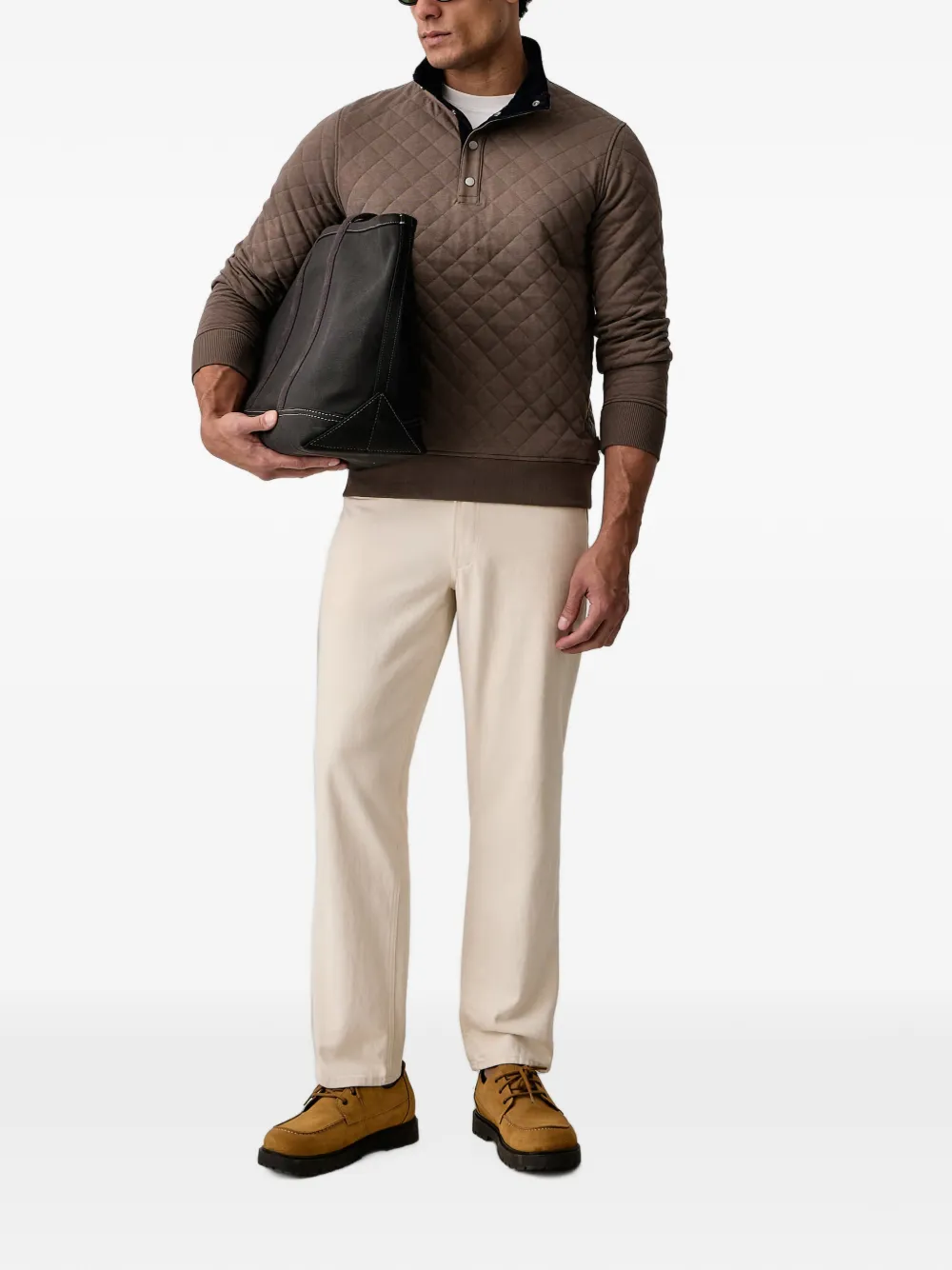 Gant Mikina gewatteerde sweater met hoge hals Bruin