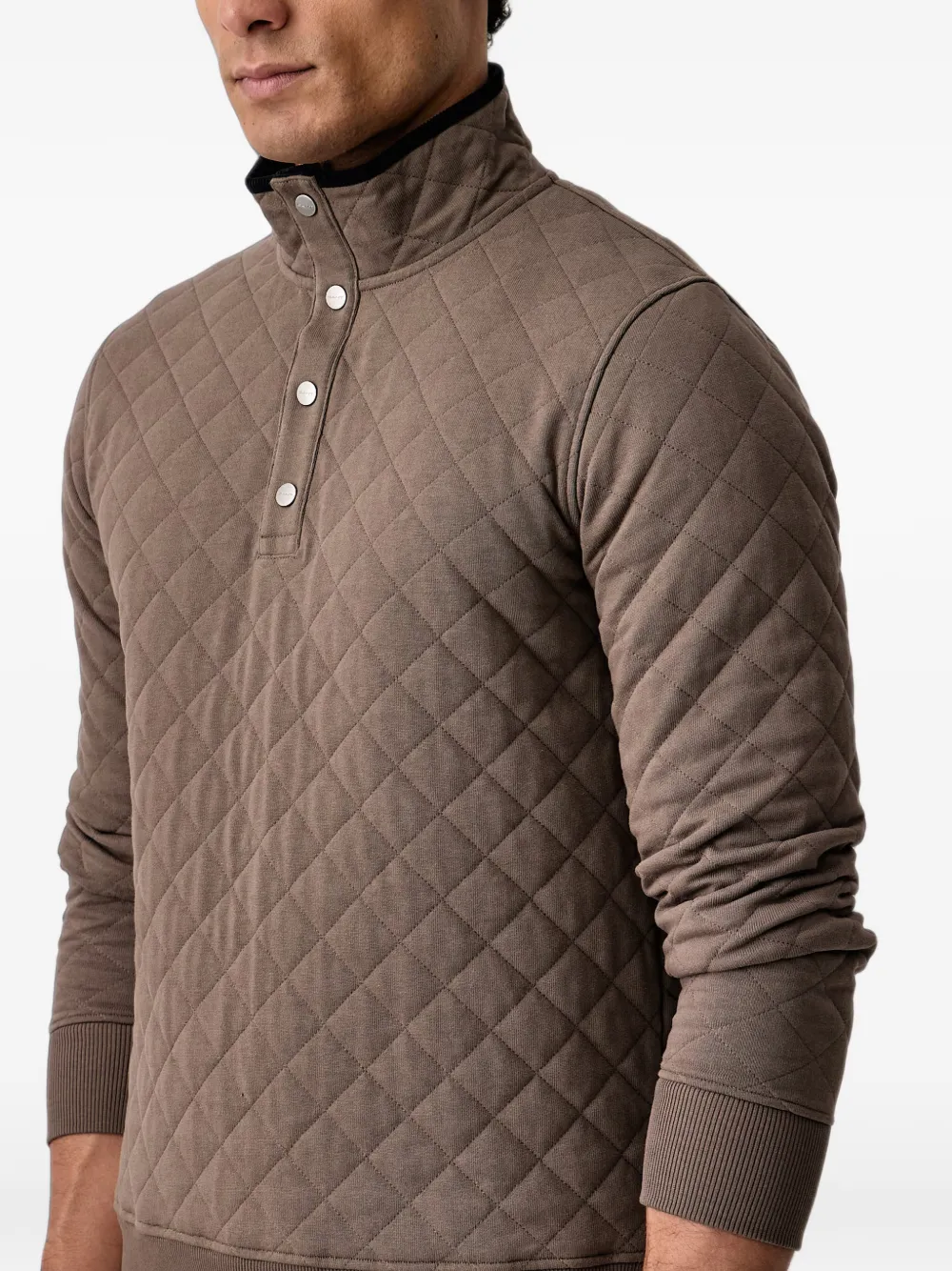 Gant Mikina gewatteerde sweater met hoge hals Bruin