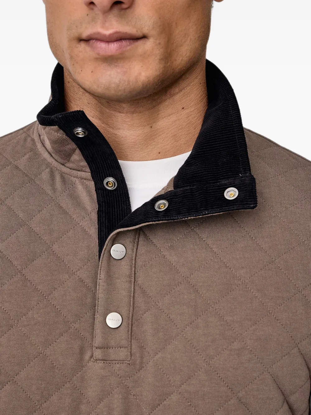 Gant Mikina gewatteerde sweater met hoge hals Bruin