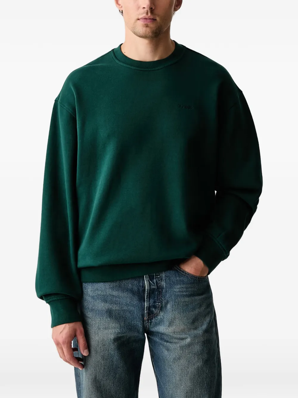 Levi's logo-embroidered crew-neck sweatshirt - Verde