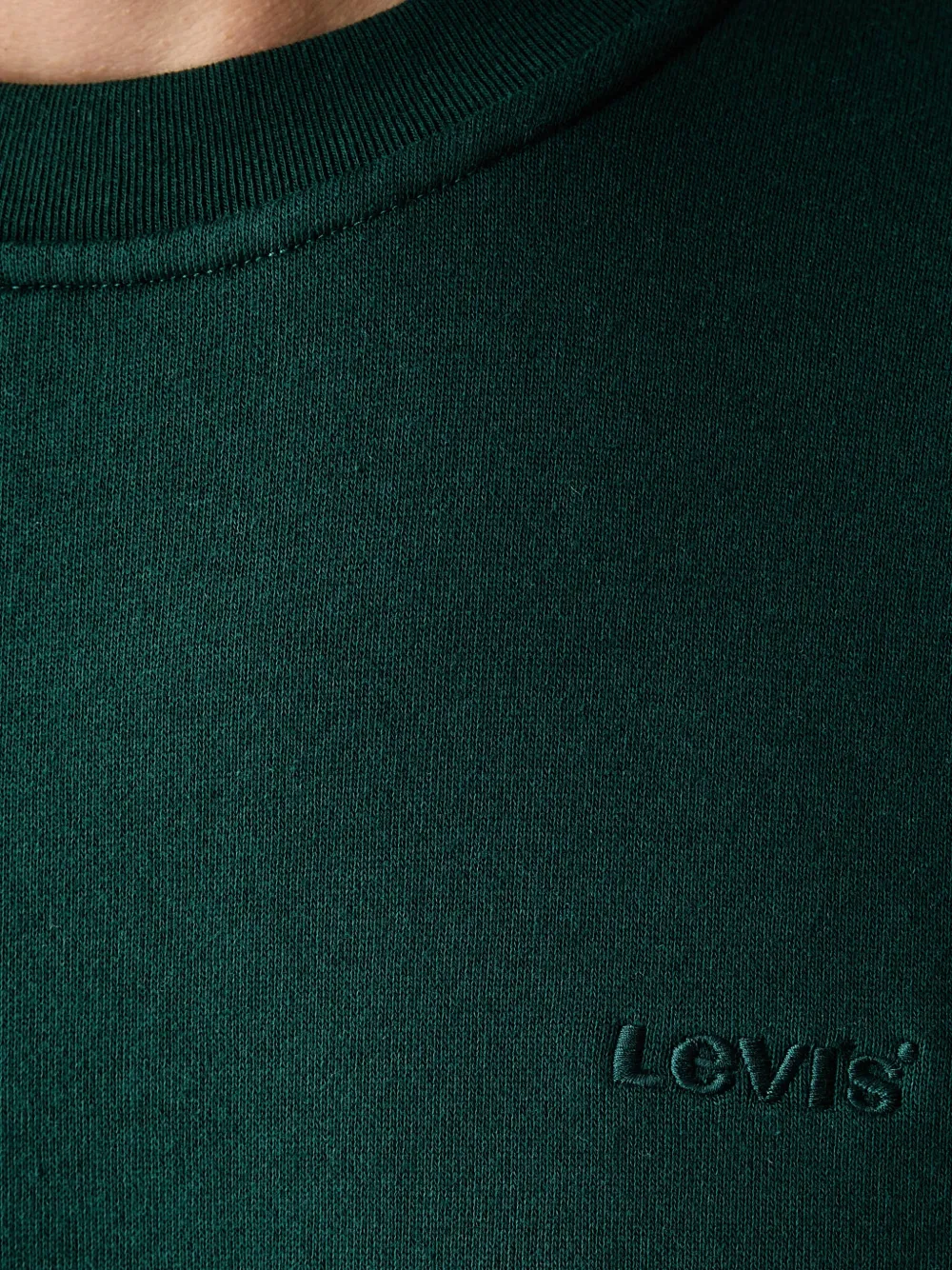 Levi's logo-embroidered crew-neck sweatshirt Groen