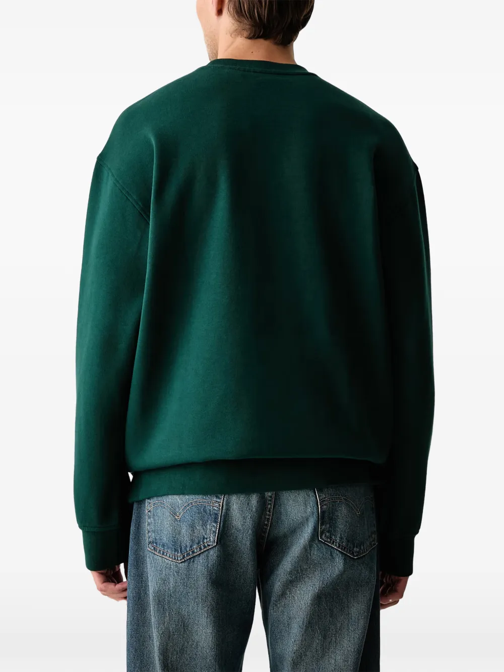 Levi's logo-embroidered crew-neck sweatshirt Groen