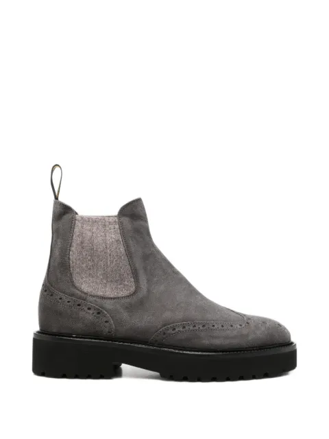 Doucal's brogue-detail suede ankle boots