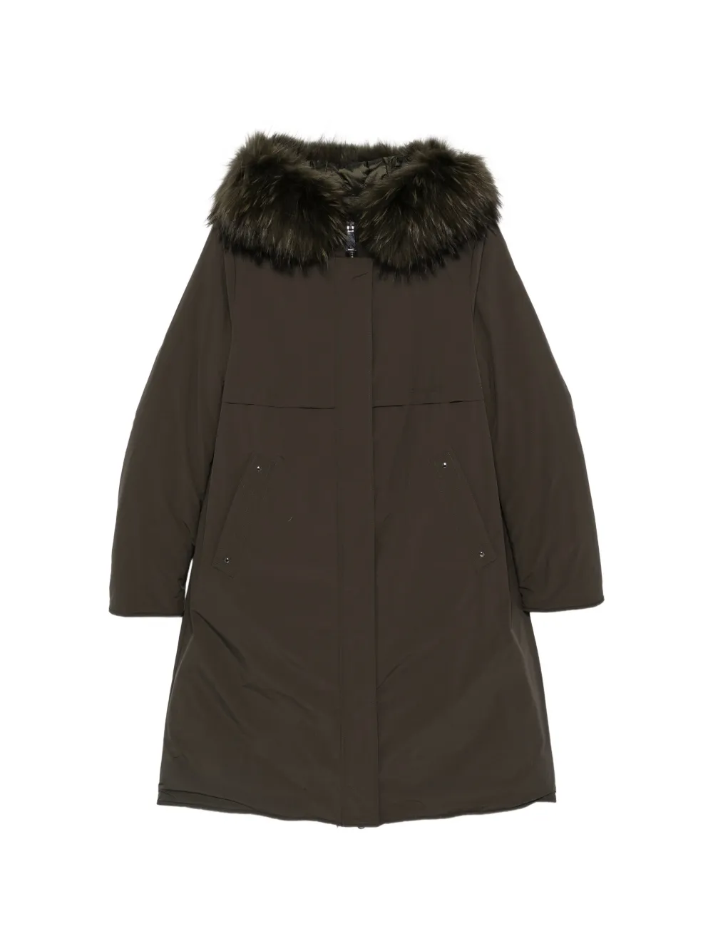 Betty Barclay quilted faux-fur-trim coat - Green