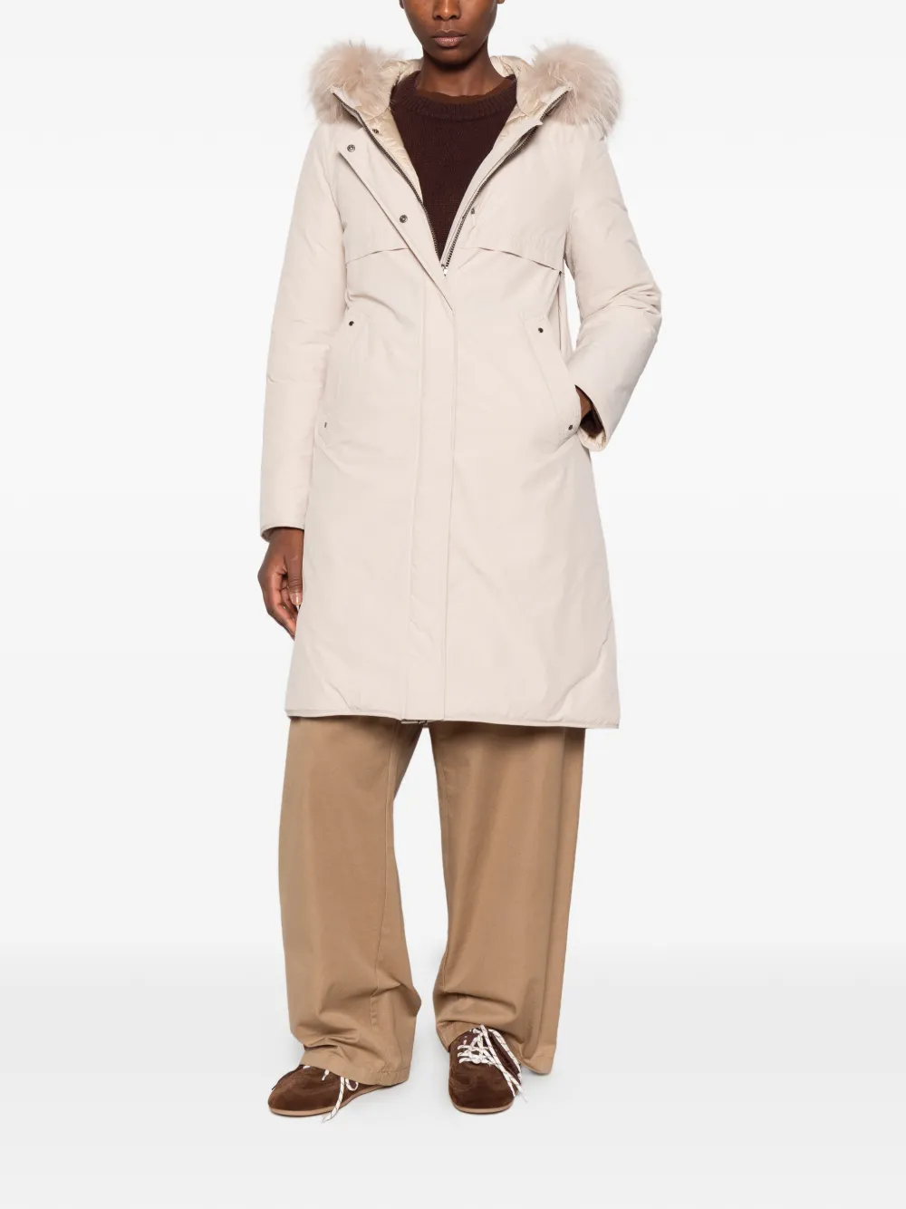Betty Barclay Gewatteerde jas met afwerking van imitatiebont Beige