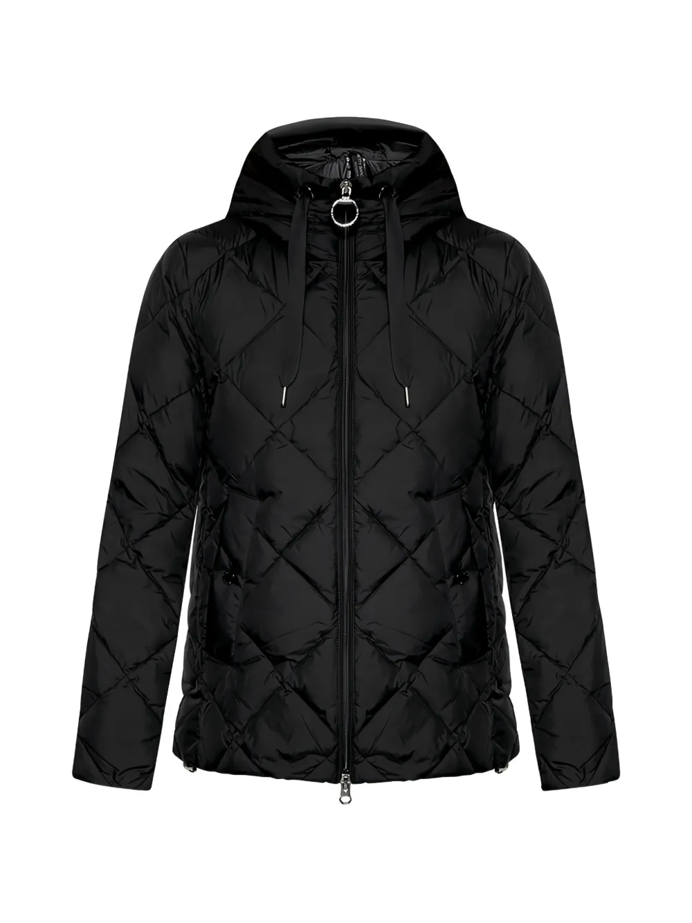 Betty Barclay quilted hooded puffer jacket Zwart