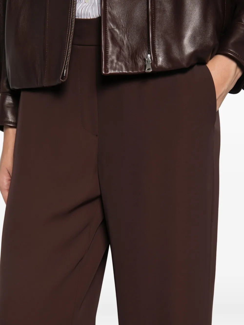 VERA MONT Broek met wijde pijpen Bruin