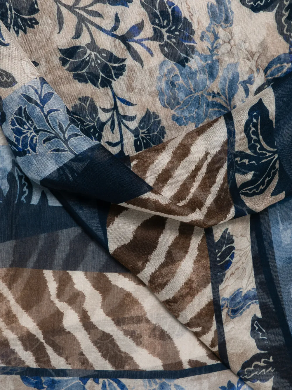 Betty Barclay floral animal-print scarf Blauw