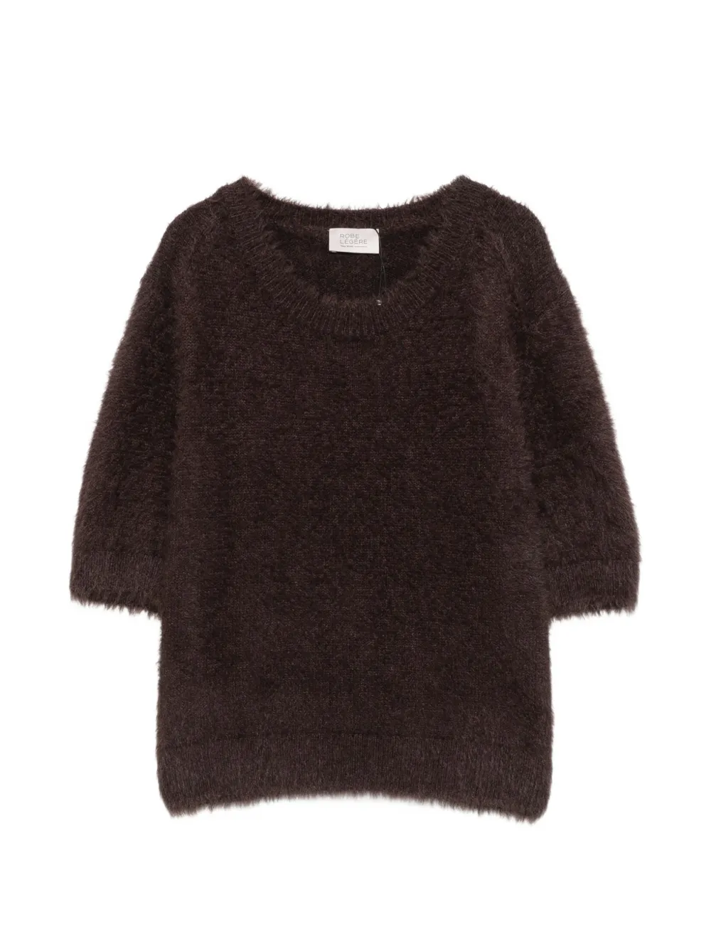 VERA MONT fluffy-knit T-shirt - Marron