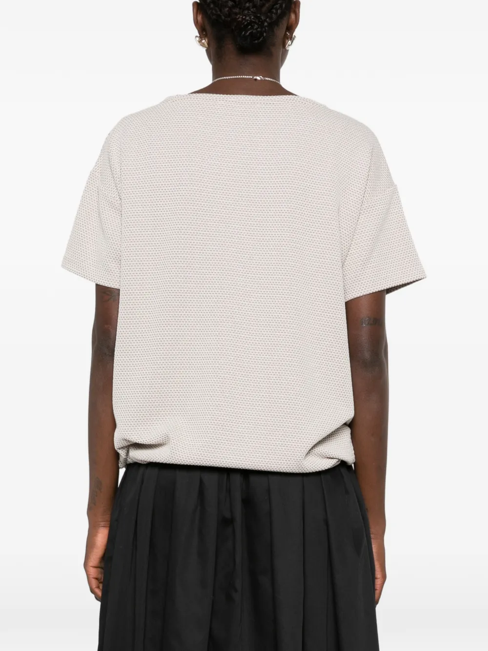 Betty Barclay T-shirt met trekkoordzoom en textuur Beige