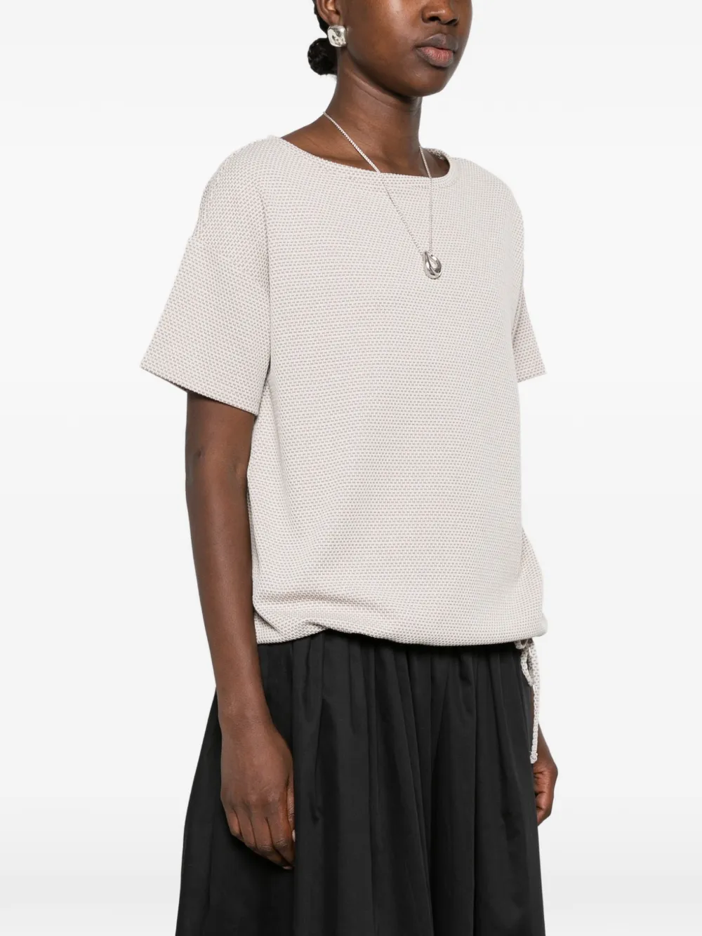 Betty Barclay T-shirt met trekkoordzoom en textuur Beige