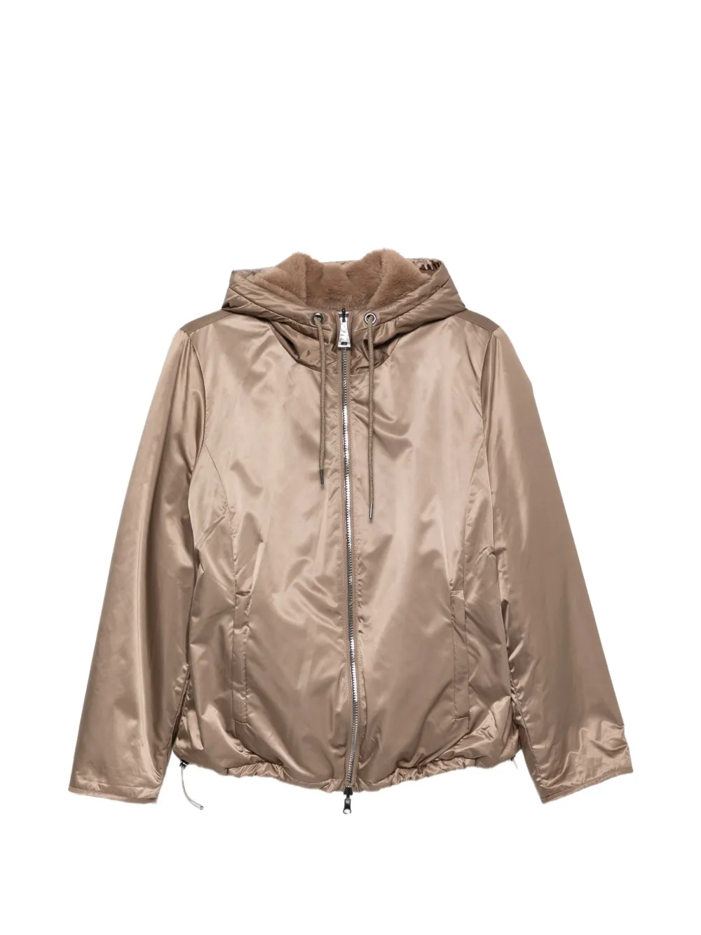 Betty Barclay faux-fur hooded jacket - Marrone