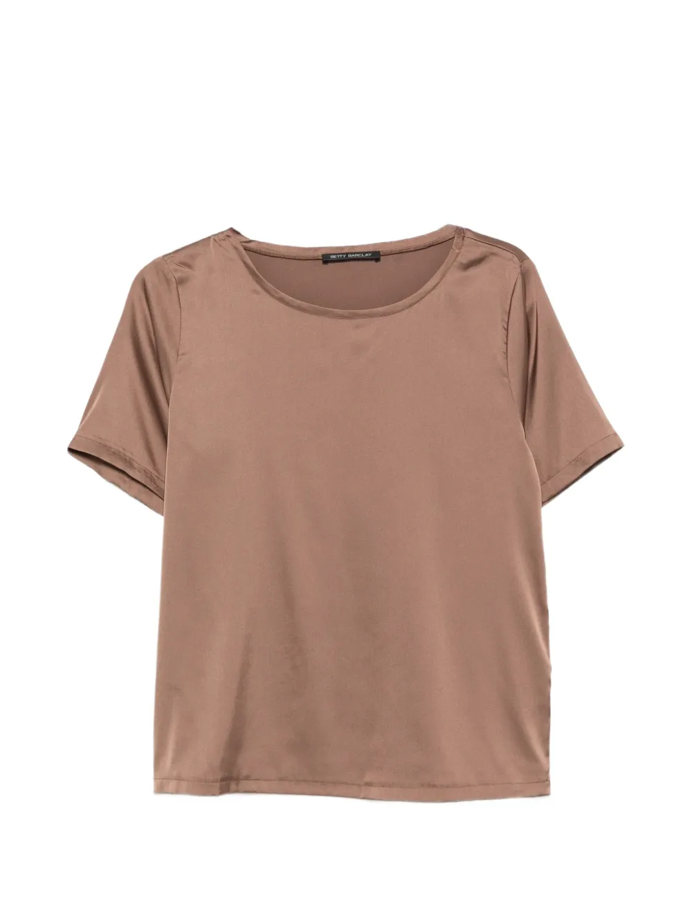 Betty Barclay satin-finish short-sleeved blouse - Marrone