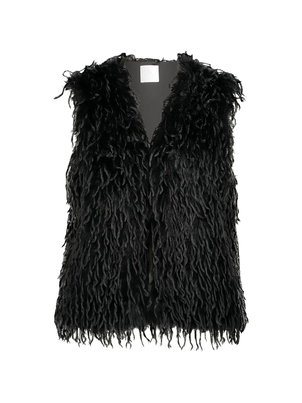BETTY & CO fluffy V-neck vest - Noir