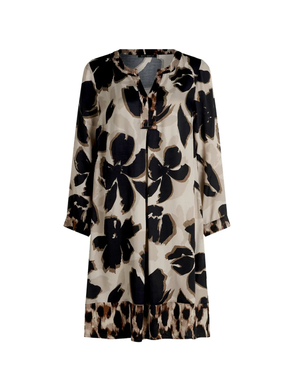 Betty Barclay floral-print leopard-trim midi dress