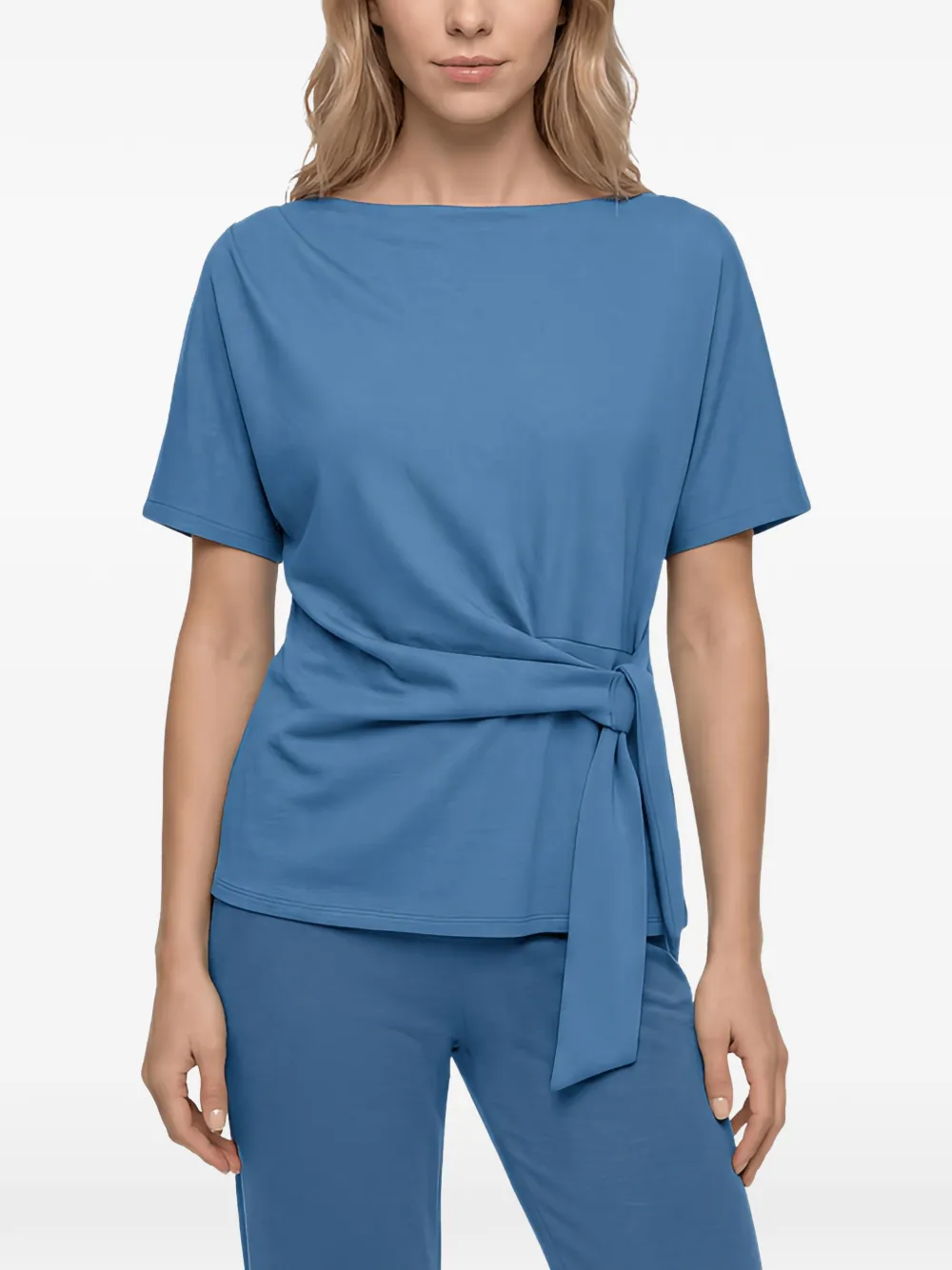Betty Barclay knot-detail short-sleeve T-shirt Blauw
