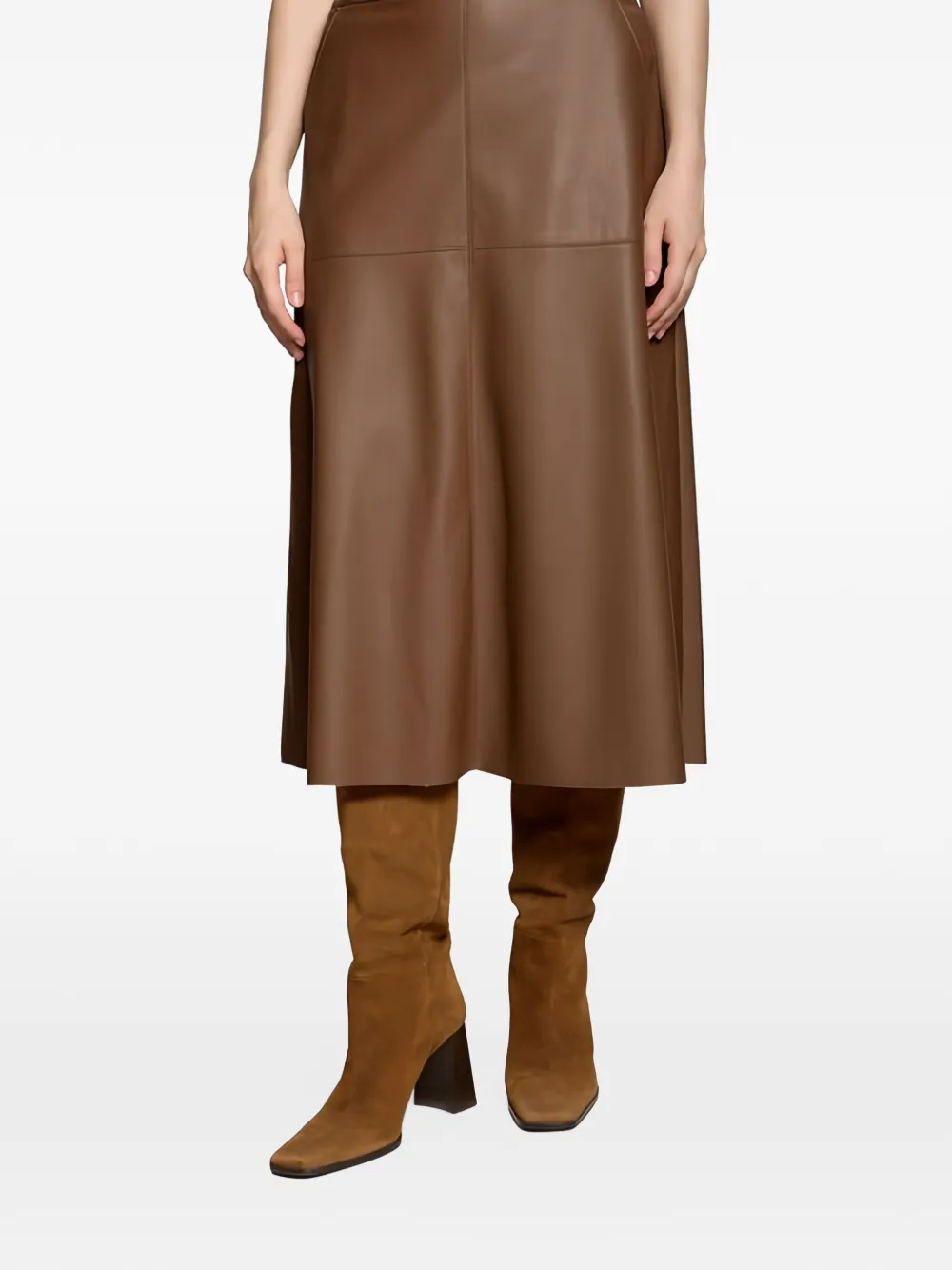 Betty Barclay Panelled Midi Skirt In Brown