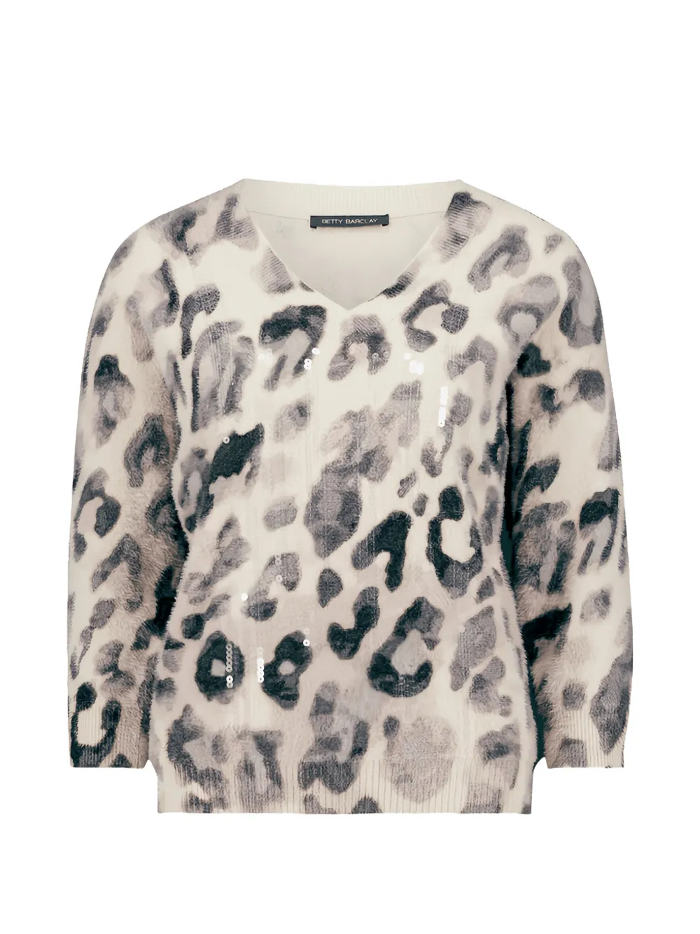 Betty Barclay leopard-print V-neck sweater Beige