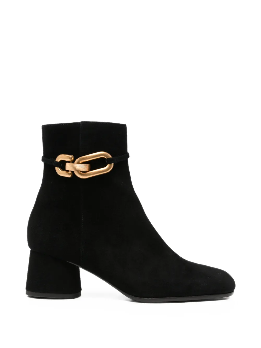 Baldinini chain-link suede boots - Noir