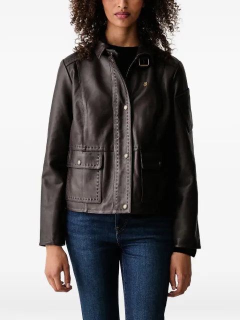 Aeronautica Militare stitched leather jacket