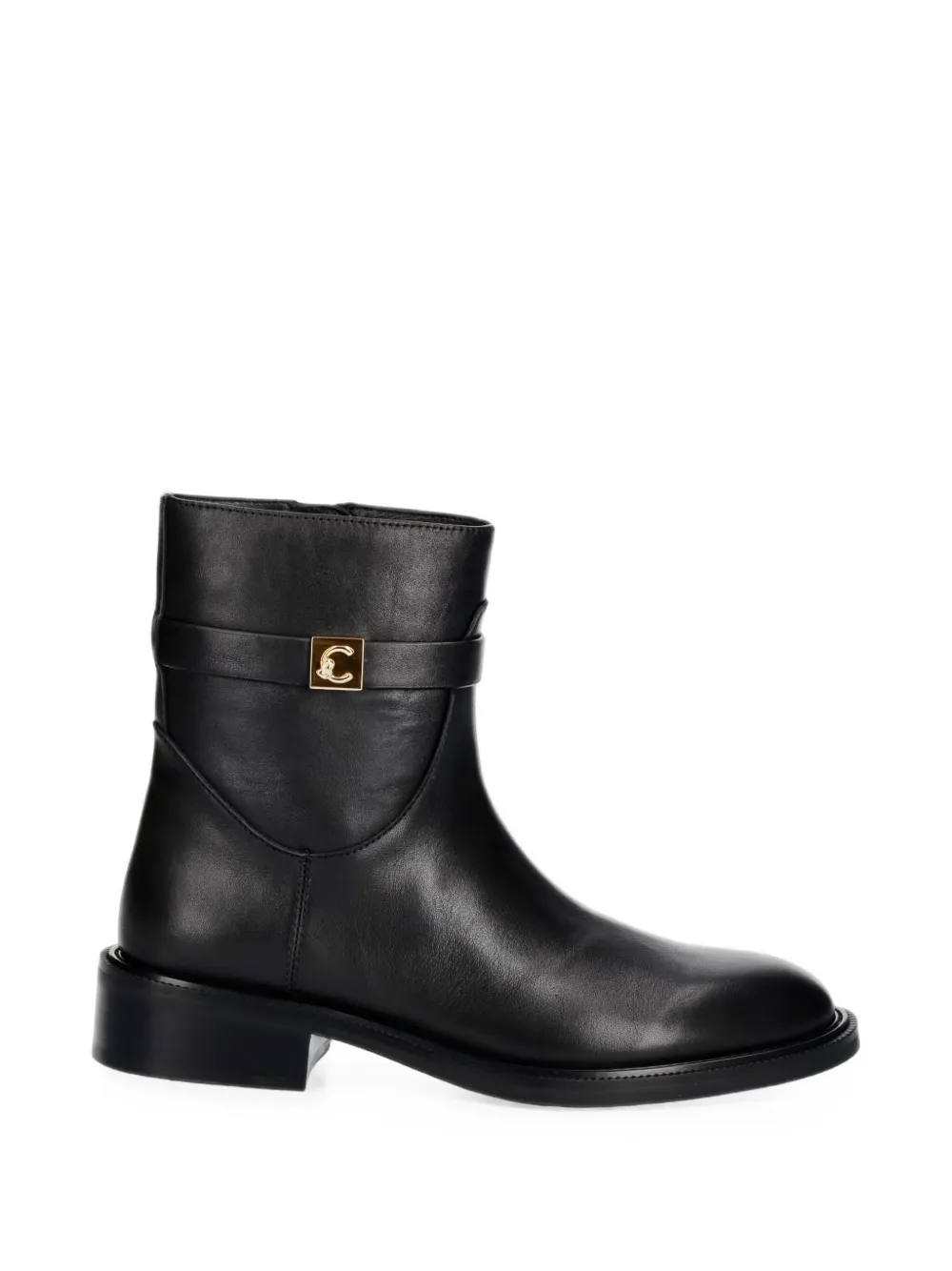Coccinelle bottines à boucle et plaque logo - Noir Coccinelle bottines à boucle et plaque logo - Noir