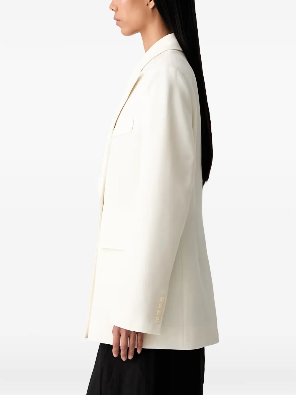 ANINE BING Blazer met dubbele rij knopen en puntige revers Beige