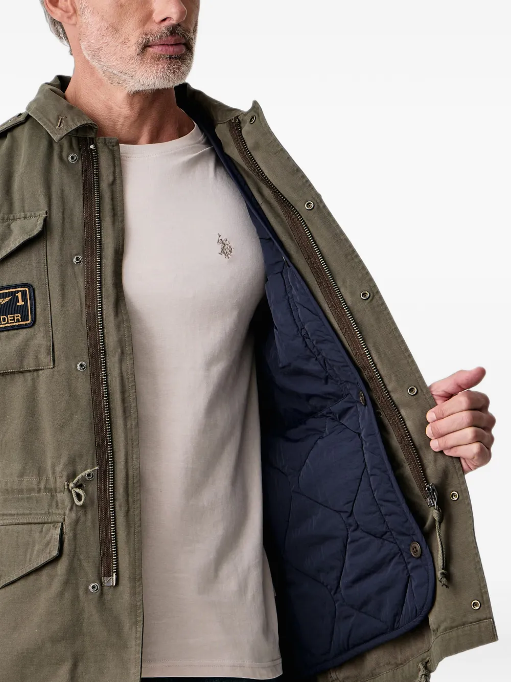Aeronautica Militare Legerjack met logopatch Groen