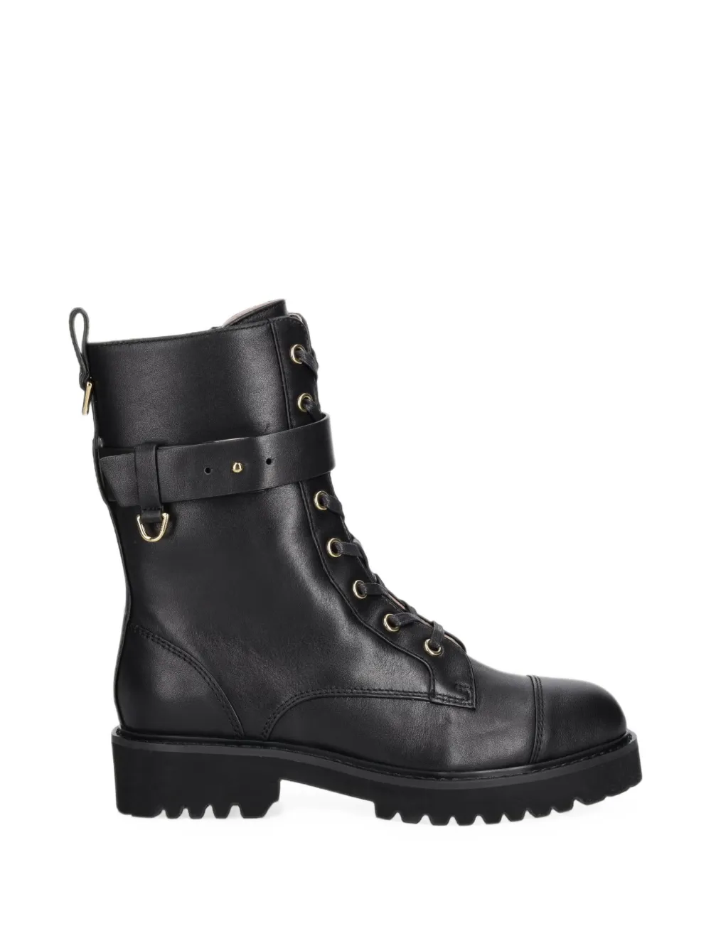Coccinelle bottines de combat à lacets et bride à boucle - Noir Coccinelle bottines de combat à lacets et bride à boucle - Noir